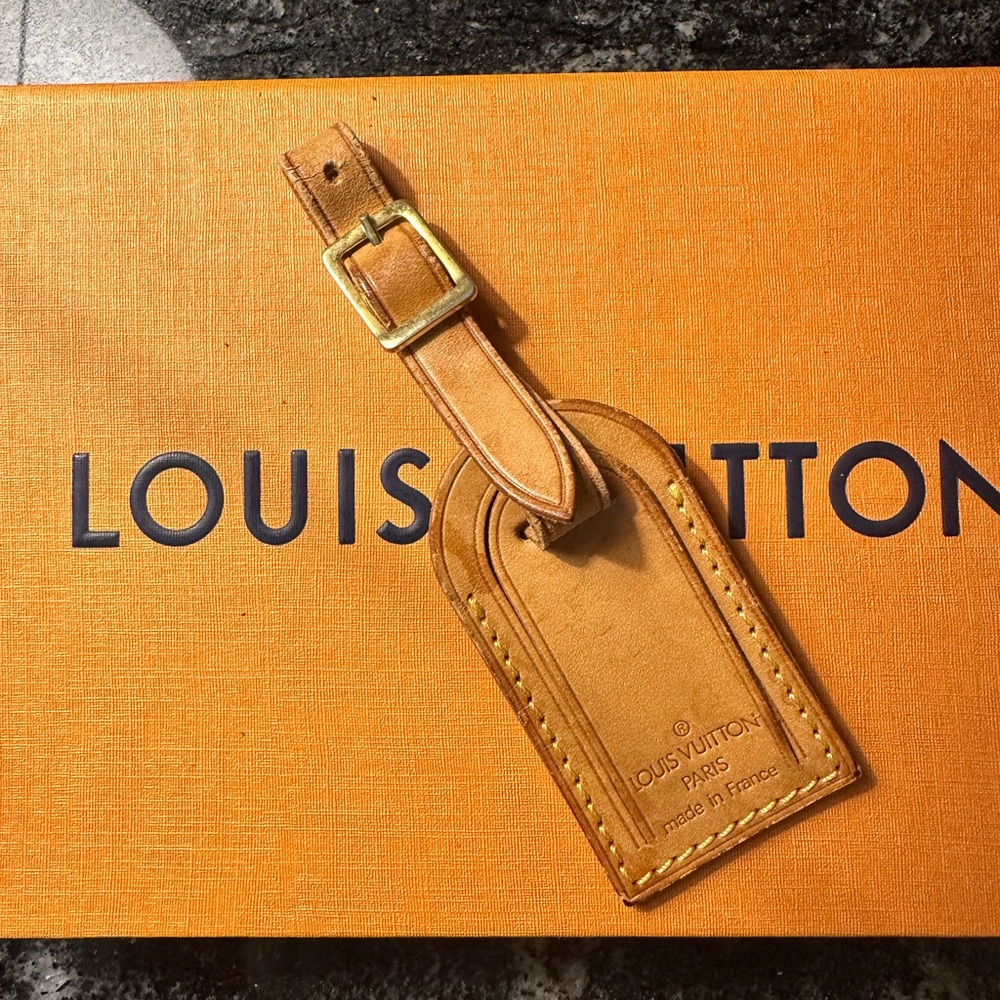 Louis Vuitton Name Tag Light Brown Leather